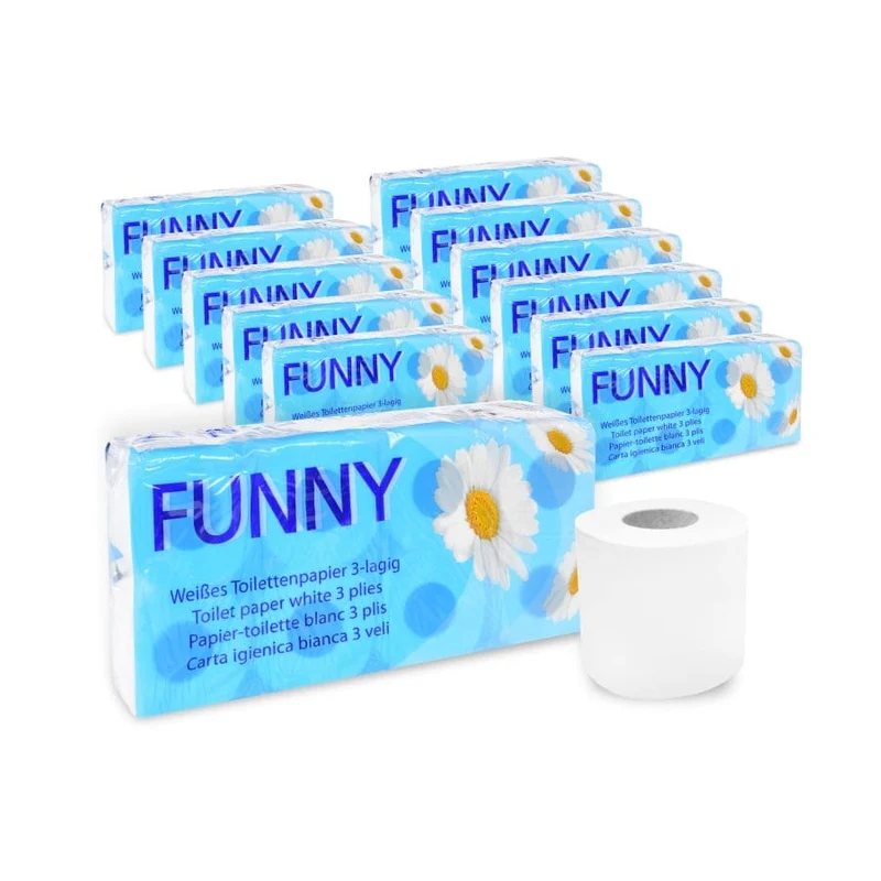 Funny Toilettenpapier, 3-lagig, hochweiß, 150 Blatt